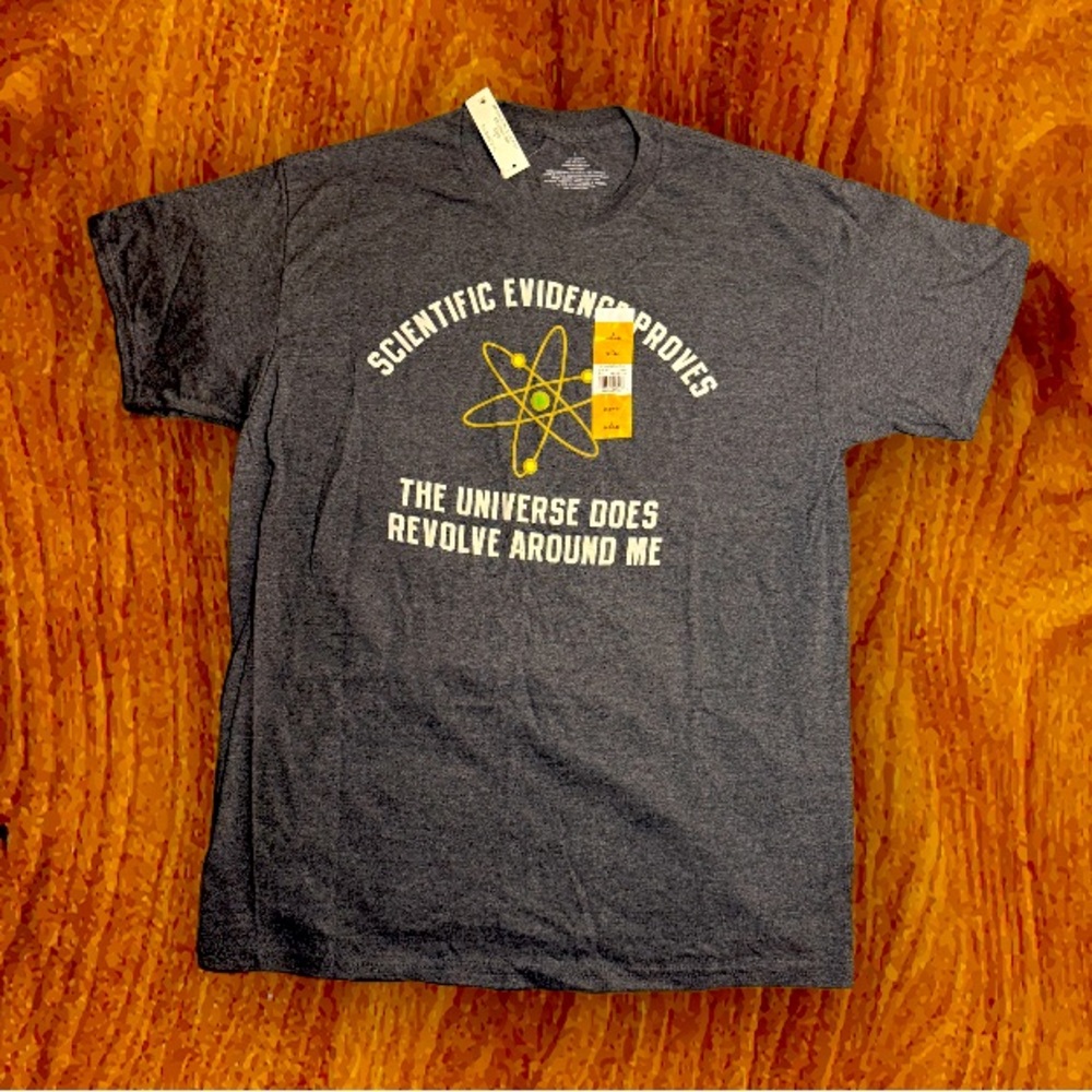 Gray Graphic T-Shirt with Science Print